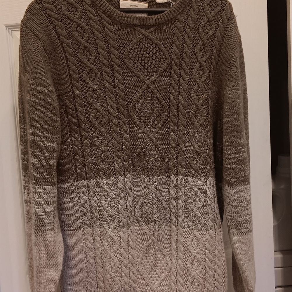 Weatherproof Vintage Cocoa Ombre Crewneck Knit Sweater Size XL